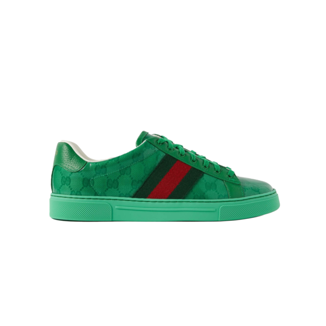 G*u*i ace monogrammed leather-trimmed coated-canvas sneakers 576963